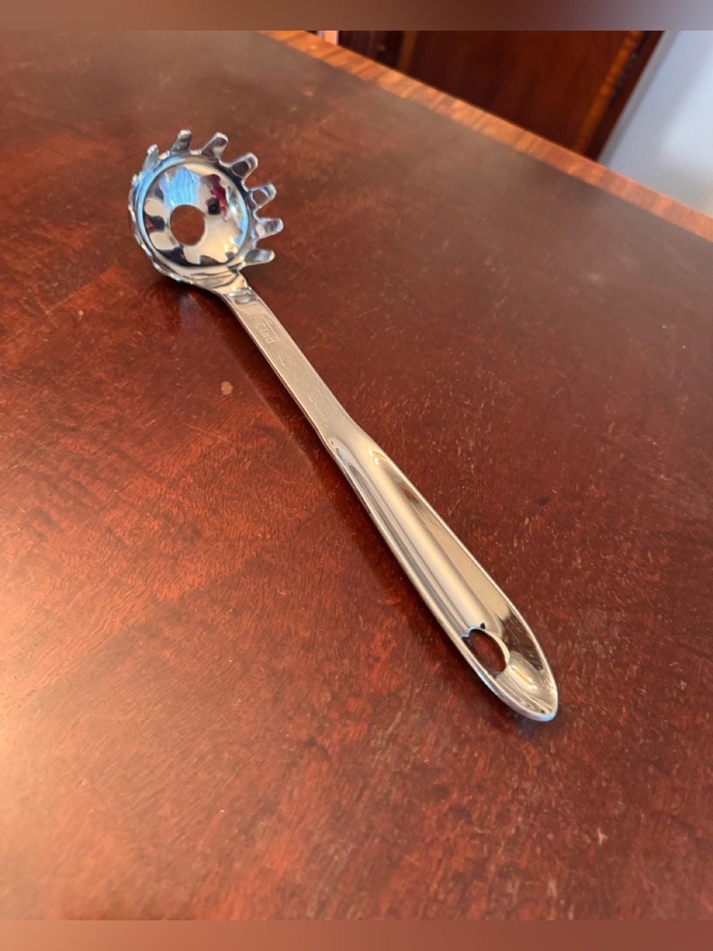 All-Clad Stainless Steel Spaghetti Ladle Fork Serving Utensil.   EUC!